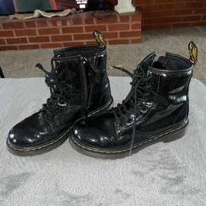 Dr. Martens Kids Black Glitter Boots